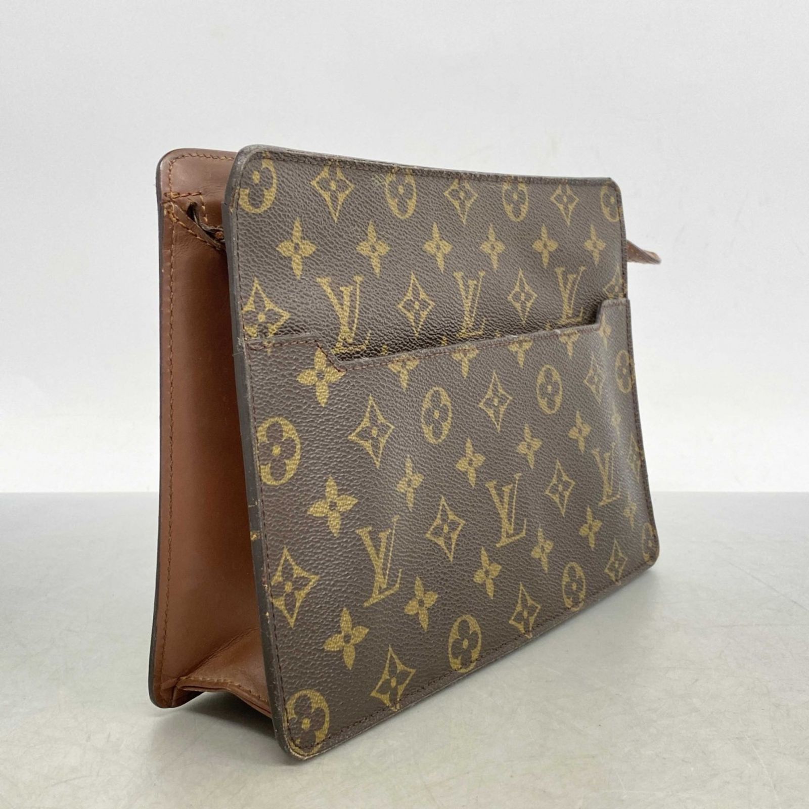 100%満足保証品質よく！ ルイ ヴィトン Louis Vuitton ルイ ヴィトン クラッチバッグ モノグラム ポシェットオム M51795 ブラウンメンズ