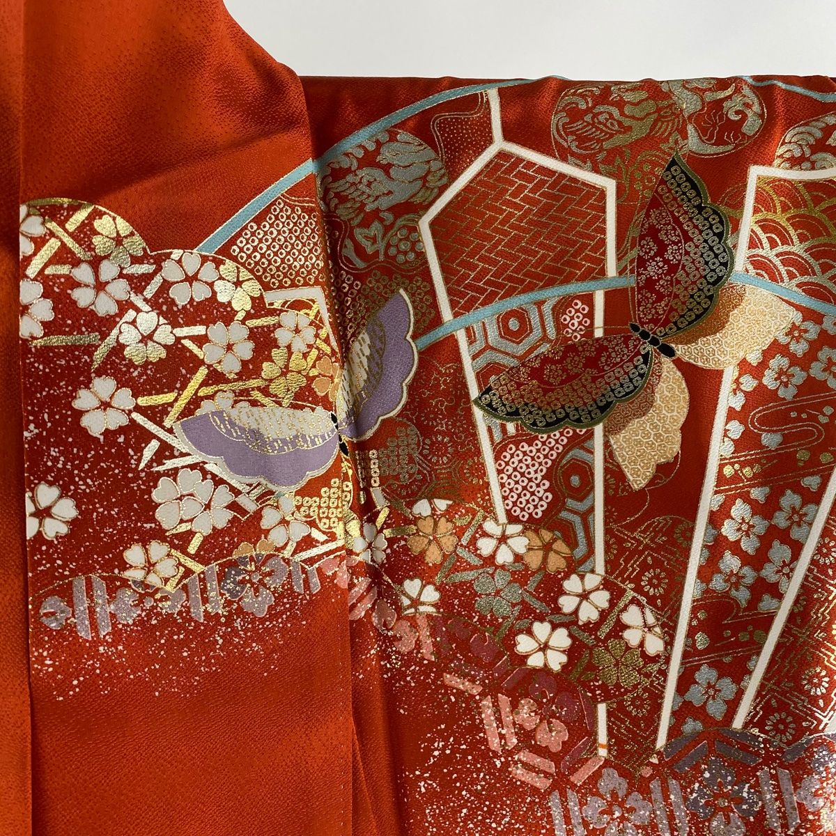 振袖 フルセット 山本寛斎 赤 正絹 №319山本寛斎デザイナー豪華
