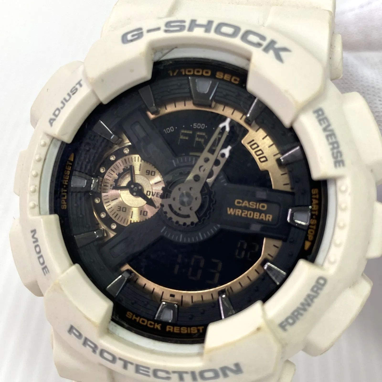中古品】CASIO G-SHOCK GA-110RG-7AJF 腕時計 白 ホワイト ローズ 