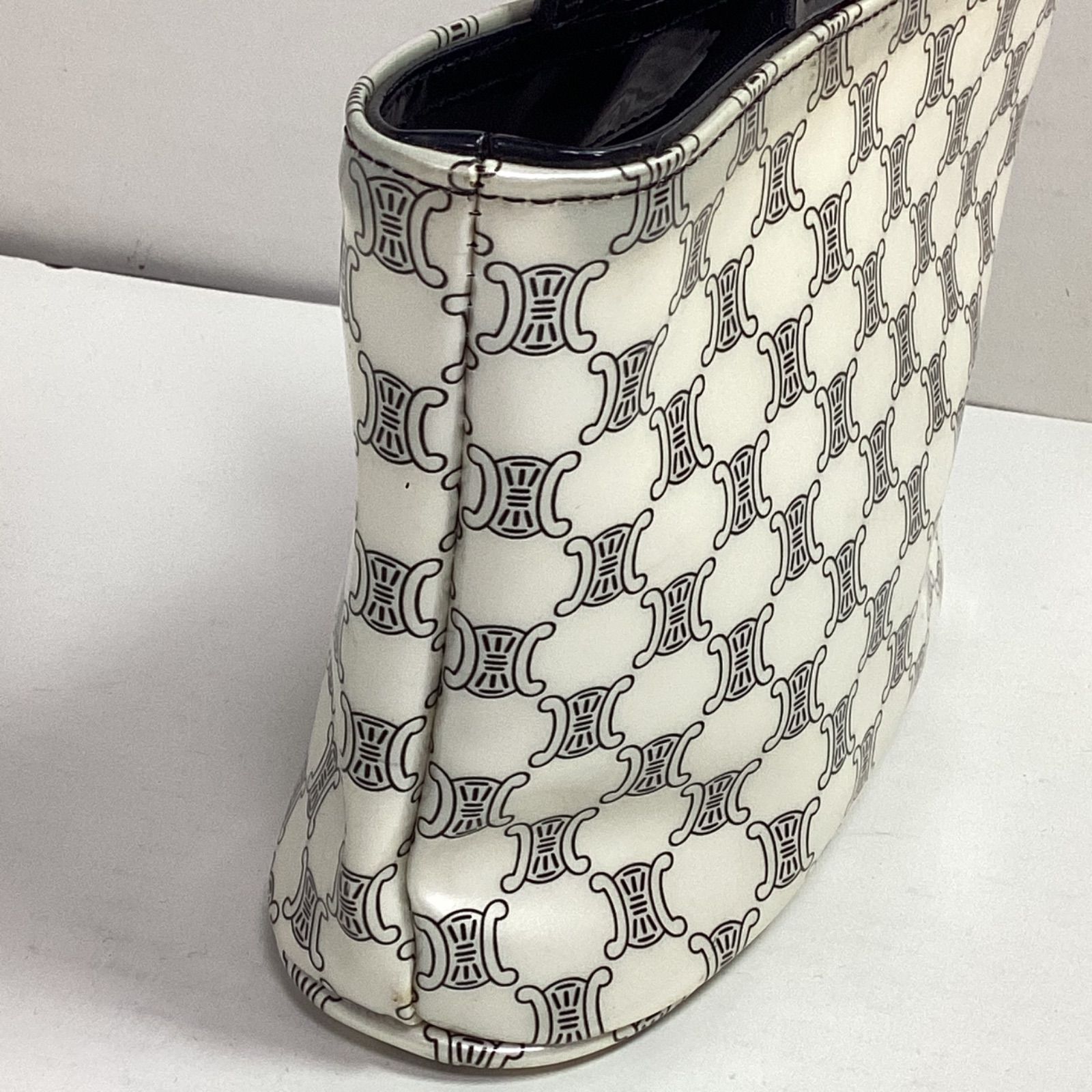 セリーヌCELINE 白マカダム トリオンフ ミニバッグ☆希少☆ E-S セリーヌCELINE 白マカダム トリオンフ ミニバッグ☆希少☆ E-S