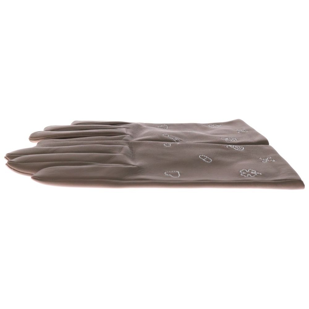 HERMES ラッキーチャーム レザーグローブ ブラウン HERMES (エルメス) ラッキーチャーム レザー グローブ 手袋 ブラウン