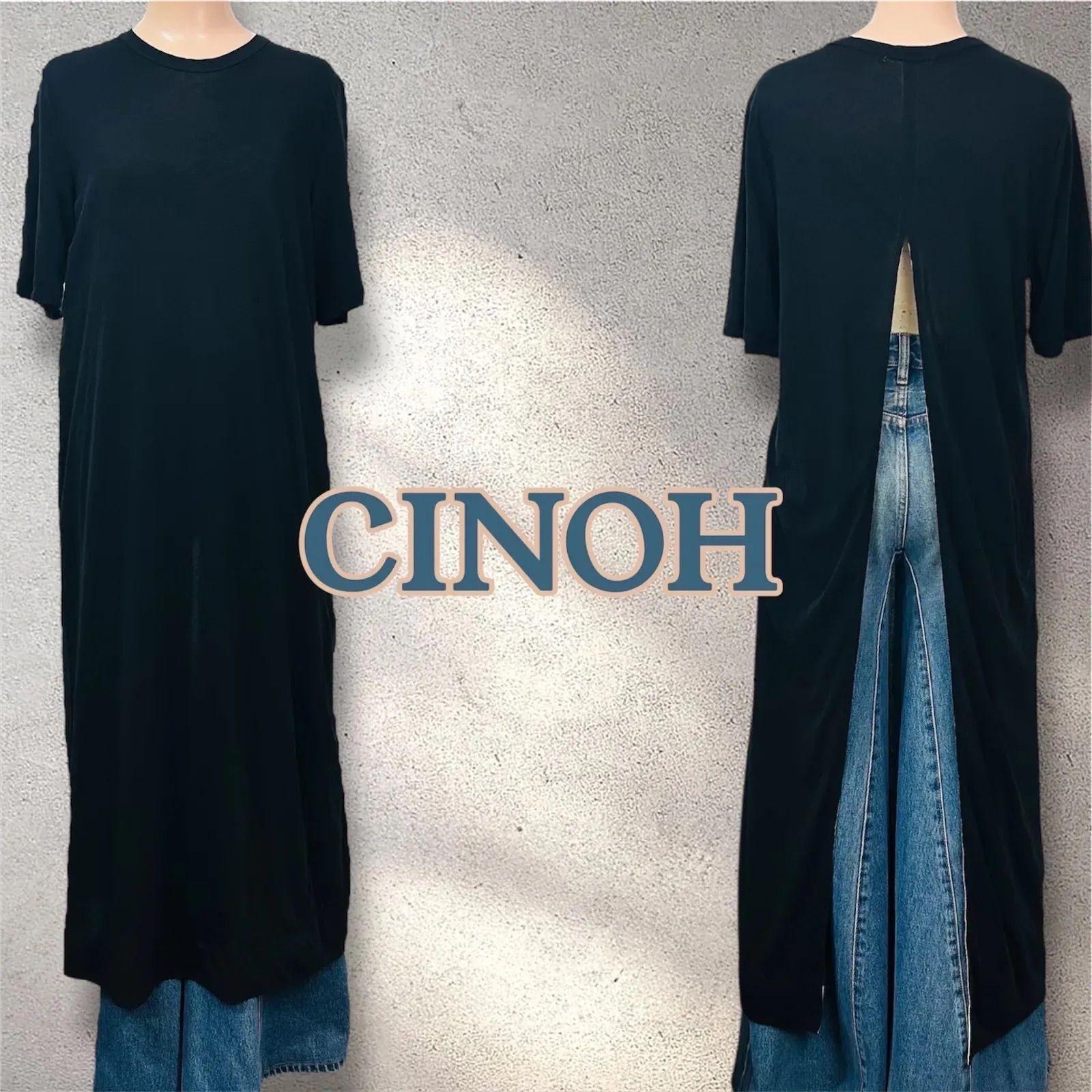 CINOH チノ バックスリット ロングワンピース ロングTシャツ 36 