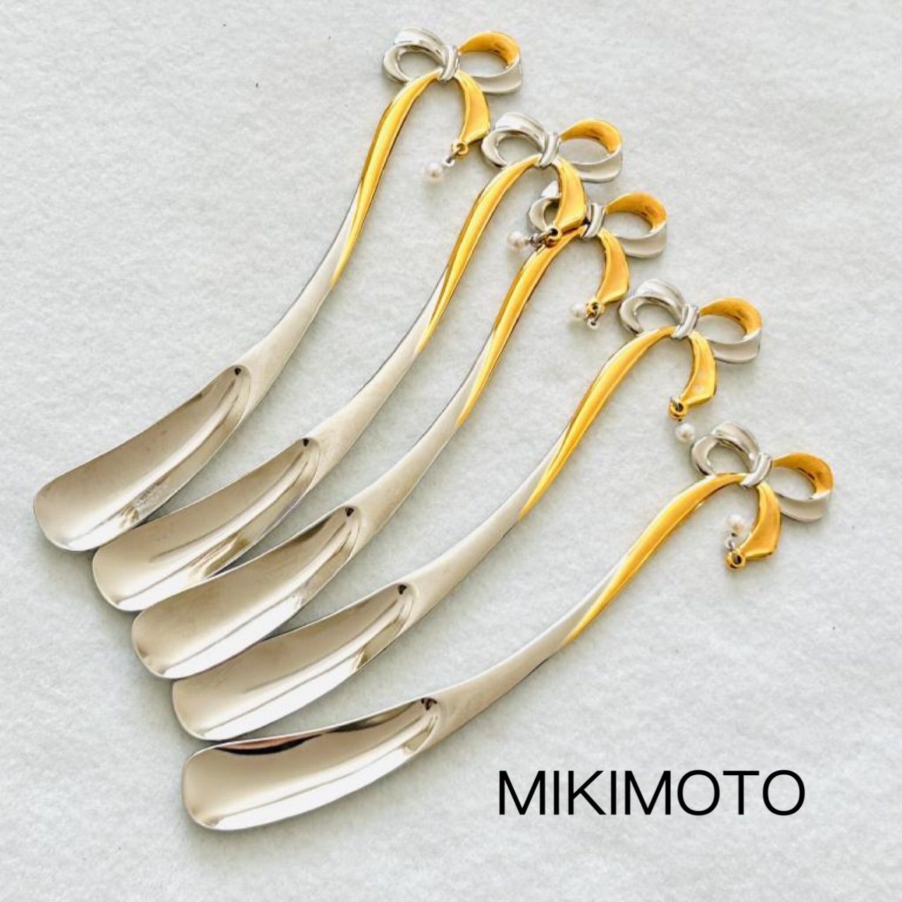 MIKIMOTO ミキモト　パール付きカトラリー（スプーン５本・フォーク５本 ） 楽天市場】ミキモト 真珠の小粒付 楽器ティースプーン 5本セット