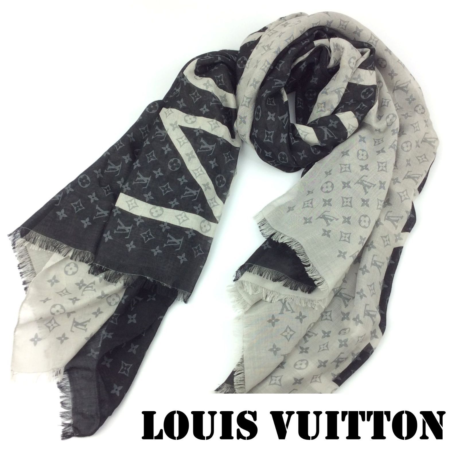 LOUIS VUITTON 大判ストール　訳あり ルイヴィトン 大判ストール KH ファッション ルイ・ヴィトン 大判ストール