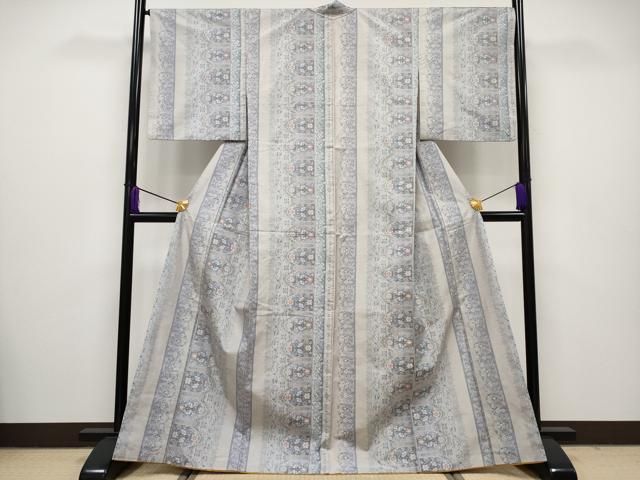 専用です❤本場大島紬　草花文ノーカラージャケット 着物ジャケット ネイビー・花柄 大島紬 L23-06｜FAR EAST FABRIC
