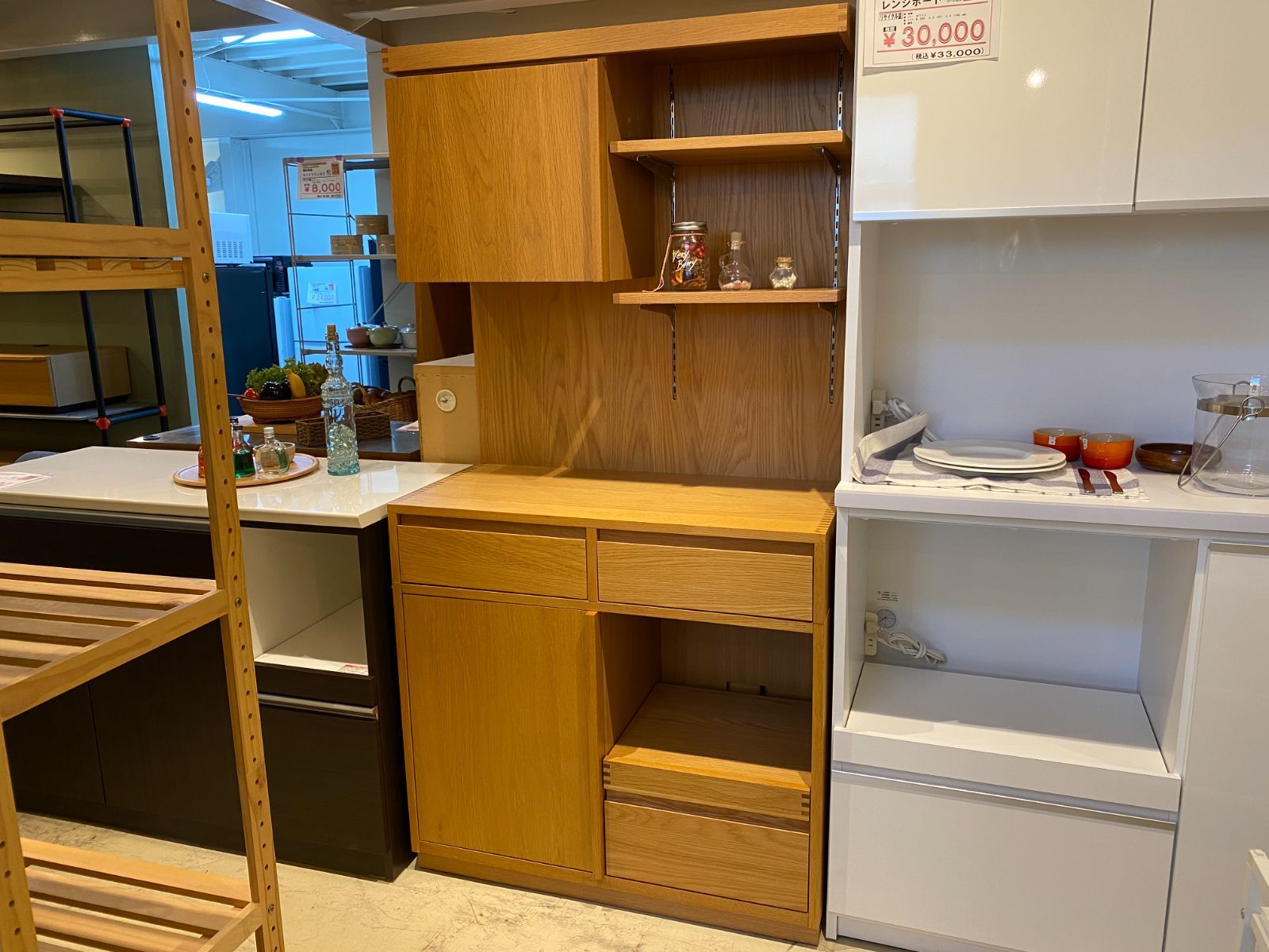 □unico ウニコ CRAFF クラフ キッチンボード 収納棚 食器棚