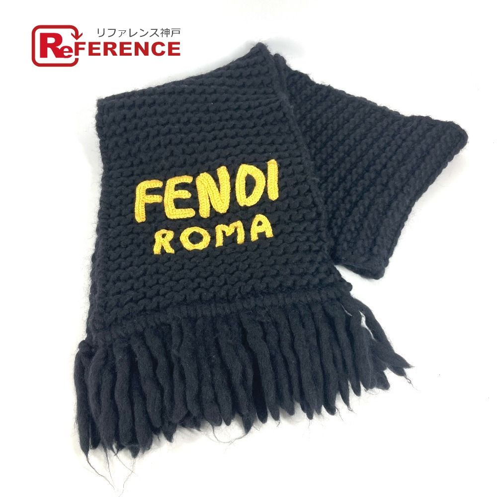 【新品 未使用級】タグ付き FENDI フェンディ ウール マフラー FENDI フェンディ マフラー ロゴ FXS124 ウール ブラック - メルカリ