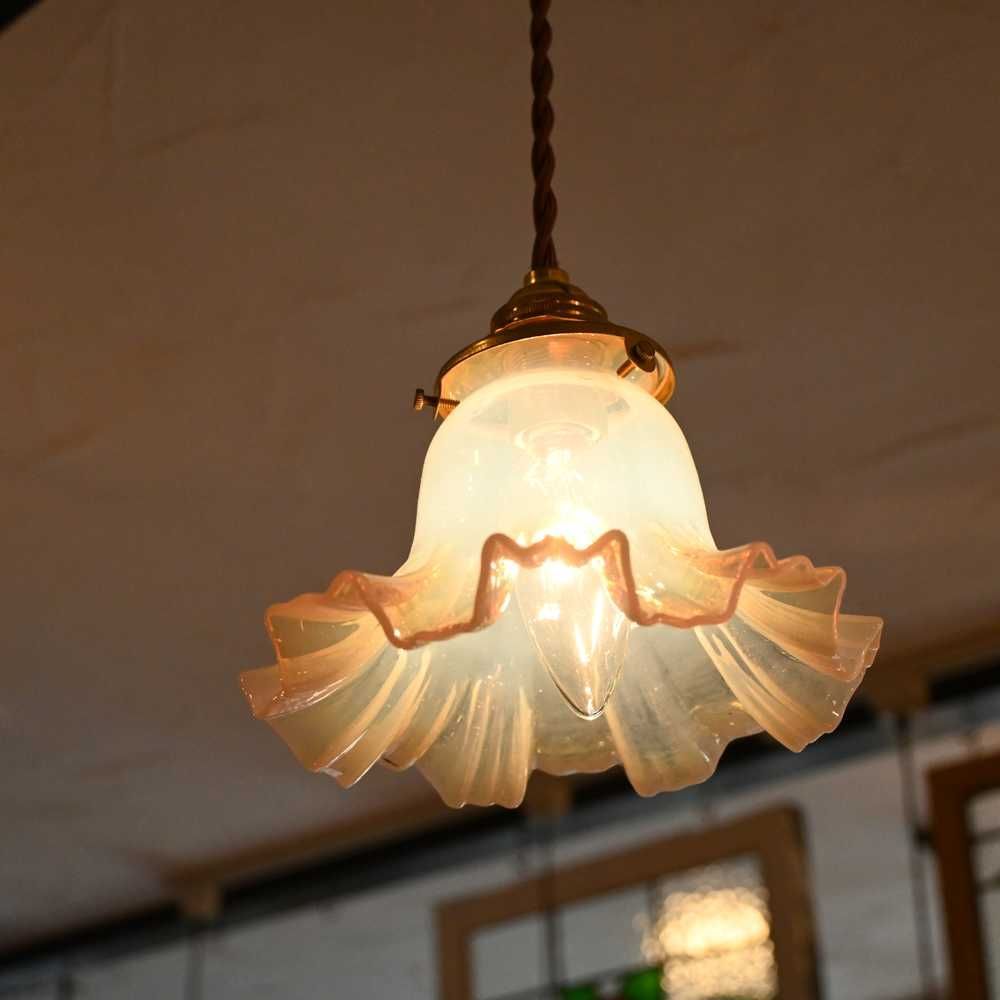 L3602-35-2 フランスアンティーク オパールセント シェード 照明