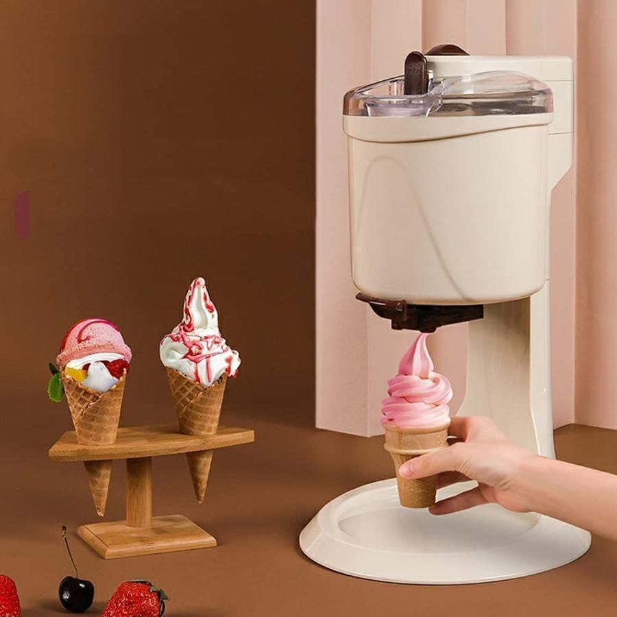 ホームアイスクリームメーカーマシンソフトクリームマシン 全自動ミニフルーツサーブフリーザーコンテナ ヨーグルト シャーベット アイスクリームマシン