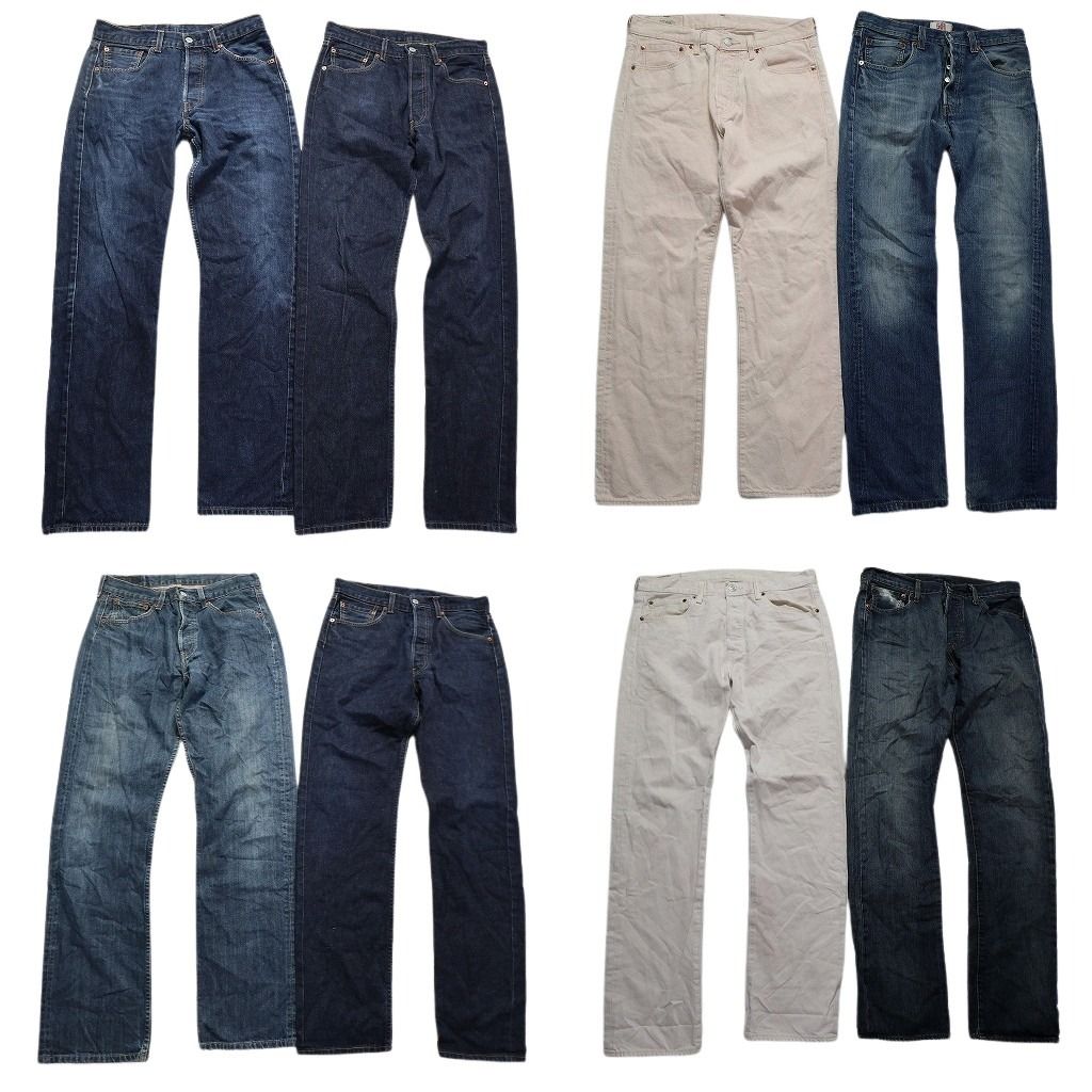 古着卸 まとめ売り リーバイス 501 デニム パンツ 8枚セット メンズ 32 カラーパンツ アメカジ フェード 古着 NC1327