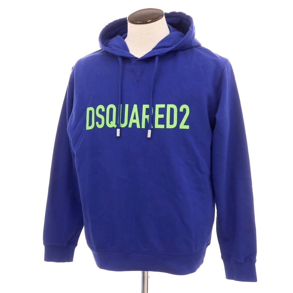 ディースクエアード DSQUARED2 コットン スウェット プルオーバー パーカー ロイヤルブルー サイズL メンズ