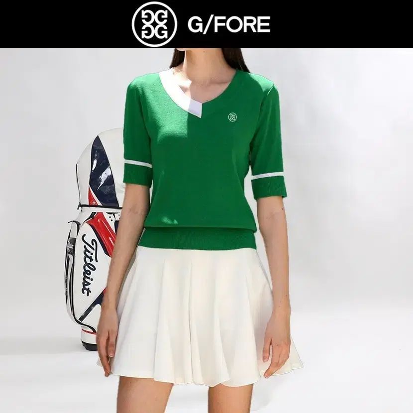 G|FORE ジーフォア レディース ハーフ バイ Vニット