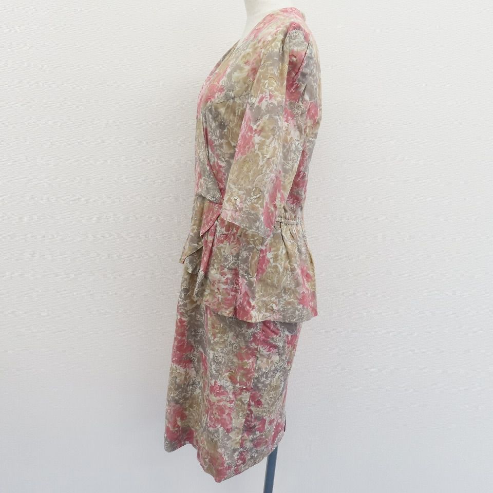 jun ashida ジュンアシダ　花柄　ワンピース　ドレス　シルク100% jun ashida ジュンアシダ 花柄 ワンピース ドレス シルク100%