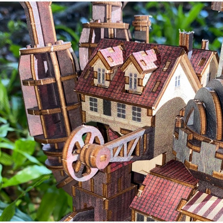 ハウルの動く城 木製パズル 完成品 ハウルの動く城 ki-gu-mi 3D立体パズル 3D木製パズル キット
