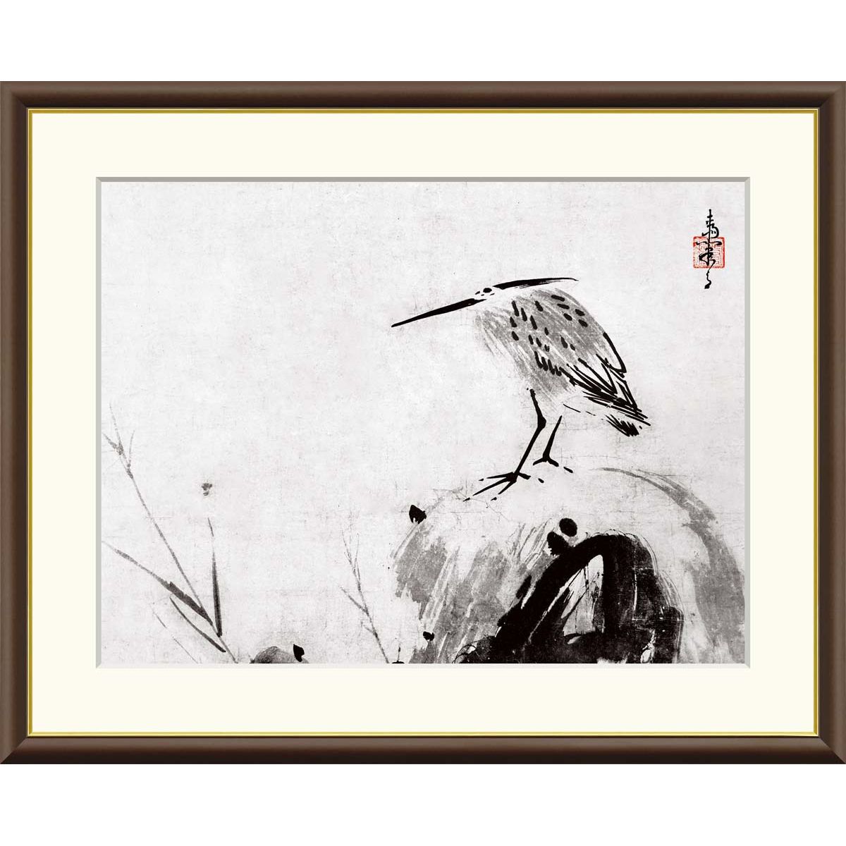 富田頼渓 絹本彩色画山水図 表具絹本共概ね良好 桐合箱 山水画 水墨画