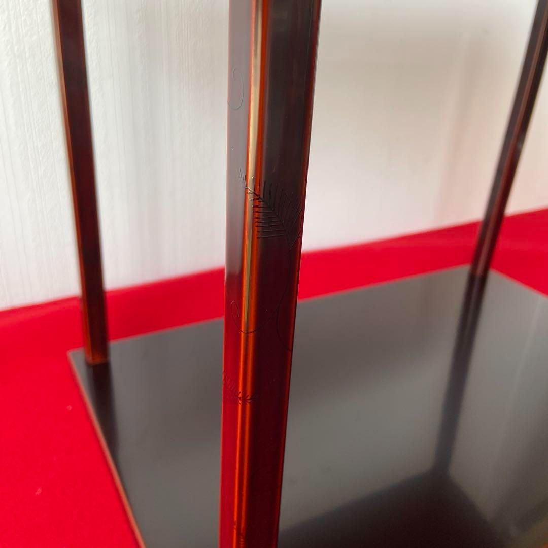 茶道具　誰ヶ袖棚　天然木製溜塗 淡々斎好写　戸塚富悦作　組立式　紙箱 茶道具誰ヶ袖棚天然木製溜塗 淡々斎好写戸塚富悦作組立式紙箱