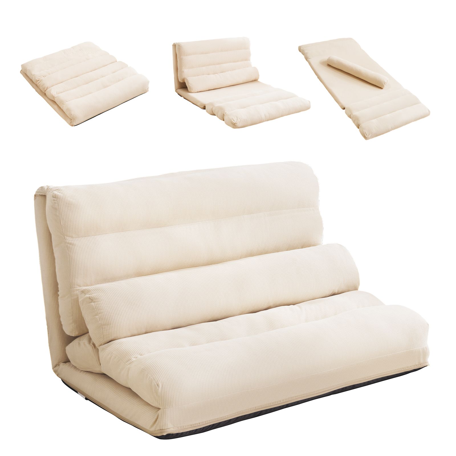 10 割 ソファーベッド ソファベッド ローソファー 2人掛け マルチに使える3WAY 幅108cm 6段階リクライニング クッション付き 座椅子 1人掛け ソファ 折りたたみ 折り畳み 完成品 組立て不要 枕付き USTAUSTRALIA_COM_AU