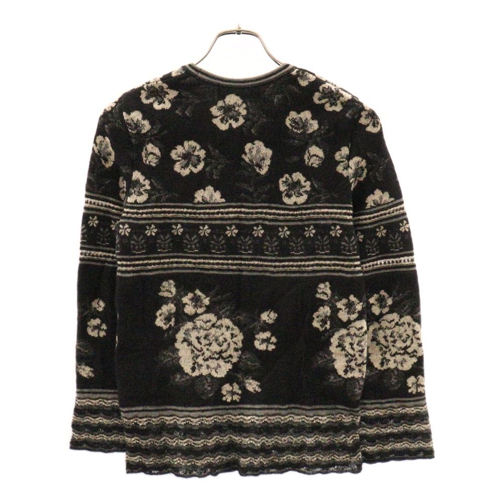 COMME des GARCONS - tricot COMME des GARCONS トリコ コム デ ギャルソン 02AW 裾ローゲージ 花柄 ウール ニット セーター ブラック/ホワイト レディース TG-N024 tricot COMME des GARCONS (トリコ コム デ ギャルソン) 02AW 裾