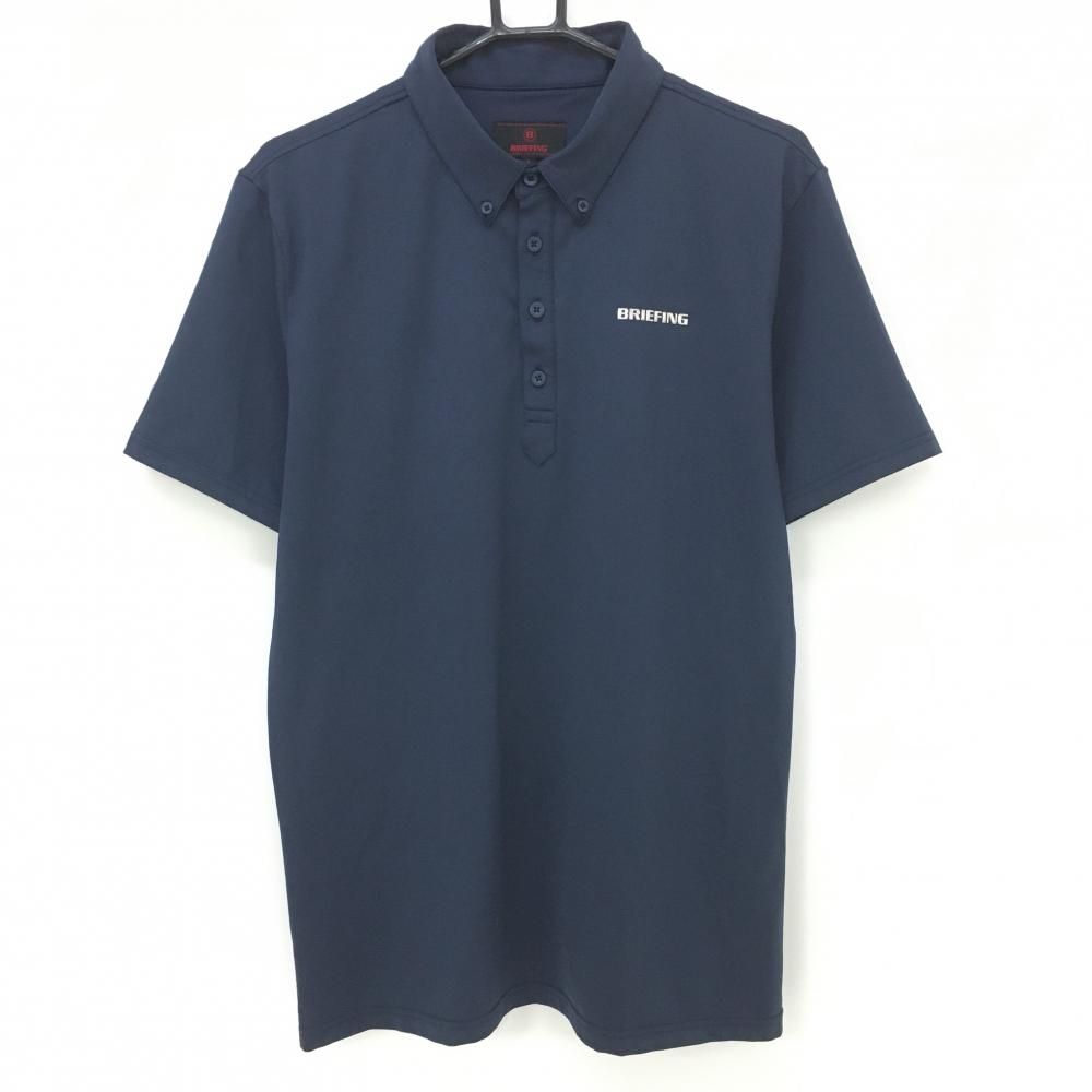 【新品未使用】ブリーフィングゴルフ　メンズゴルフシャツ　ポロシャツ　ボタンダウン ブリーフィング 半袖ポロシャツ ネイビー ボタンダウン 後ろセンター