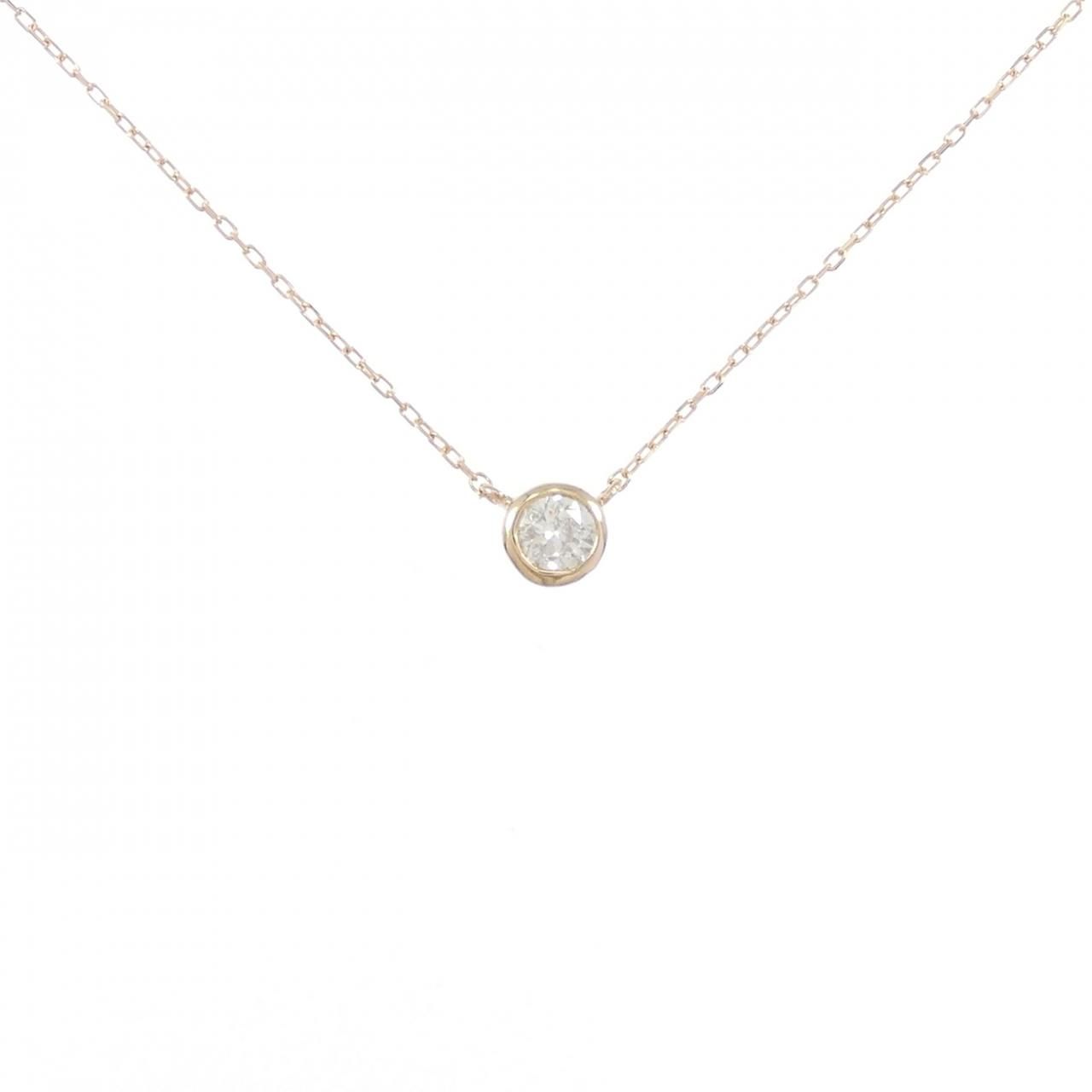 K18PG ソリティア ダイヤモンド ネックレス 0.15CT