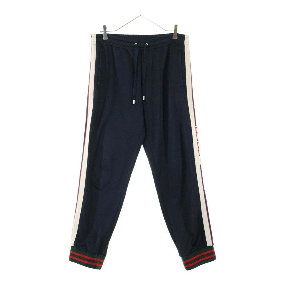 GUCCI グッチ 17AW TECHNICAL JERSEY PANTS サイドラインロゴ テクニカル トラックパンツ ブラック 474635 X5T39