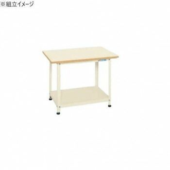 サカエ 一人用作業台 ポリエステル天板 750×500×575mm アイボリー PSN-075PEI