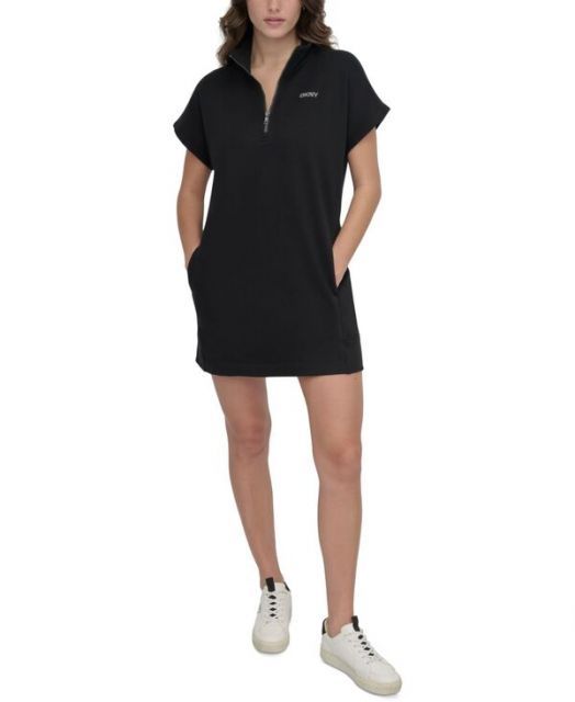 ダナ キャラン ニューヨーク レディース ワンピース トップス Women s Studded Logo Sneaker Dress Black
