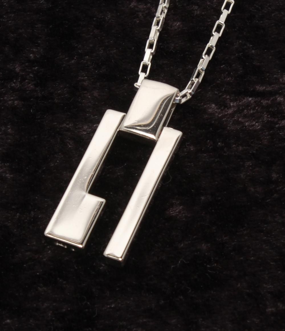 美品 グッチ ネックレス SV925 Gロゴ プレート ユニセックス GUCCI