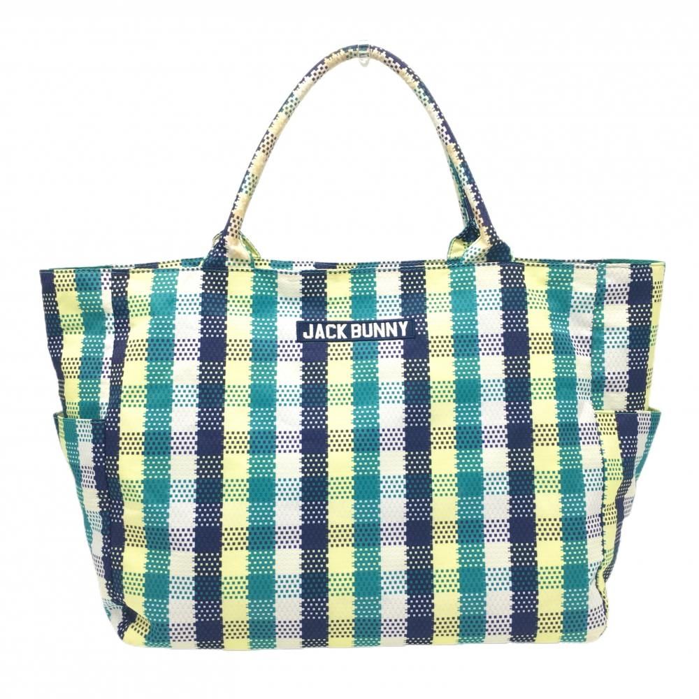 ジャックバニー ロッカーバッグ 白×ネイビー×イエロー チェック
