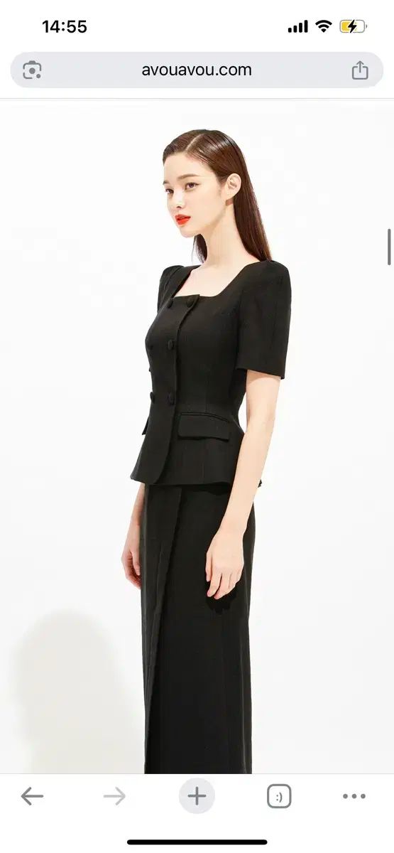 アヴォアボ リネン スクエアネック ジャケット ブラウス フォーマルブラウス