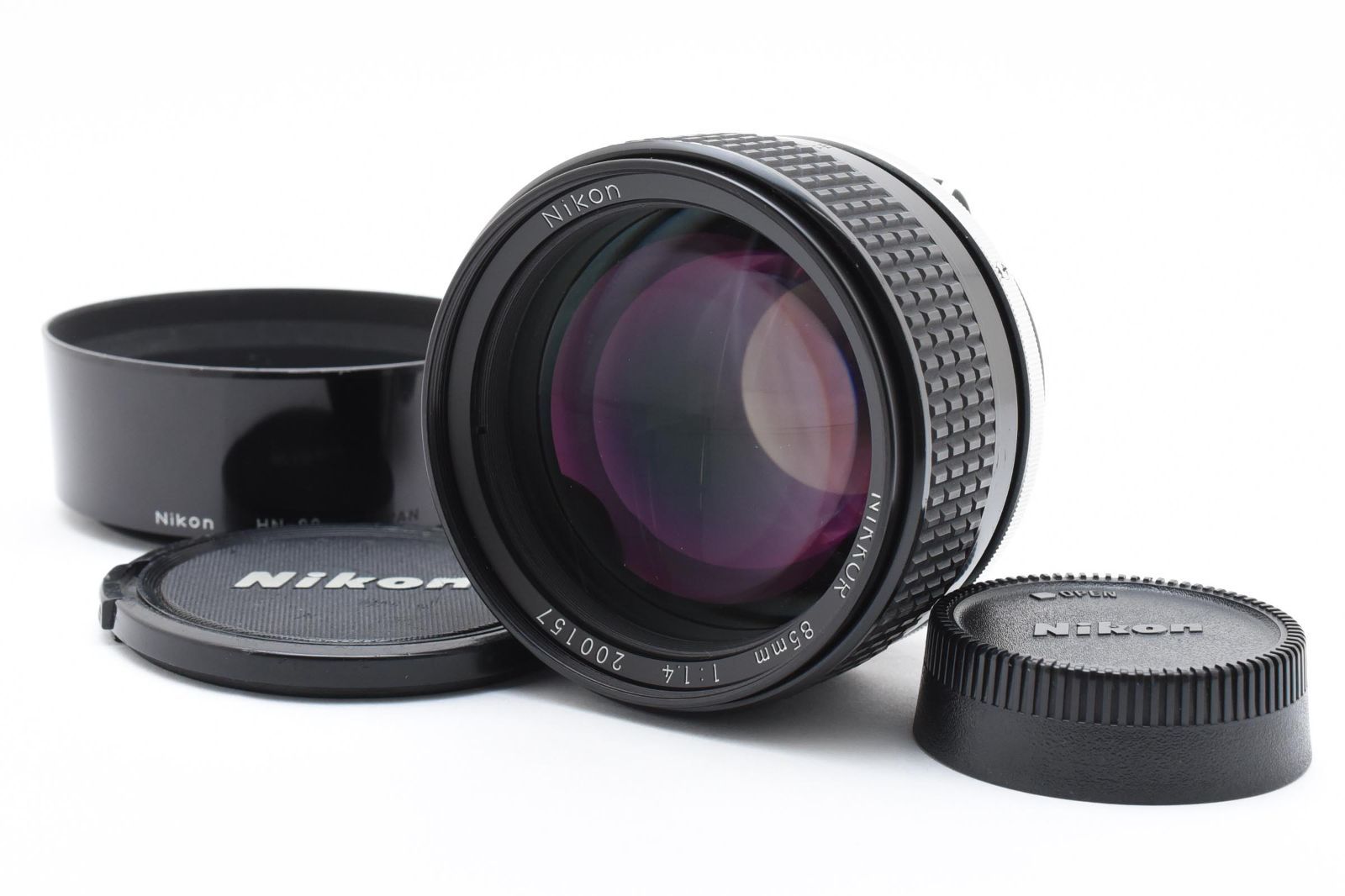 Nikon Nikkor Ai-s 85mm f/1.4 MF ポートレートレンズ 純正フード付き
