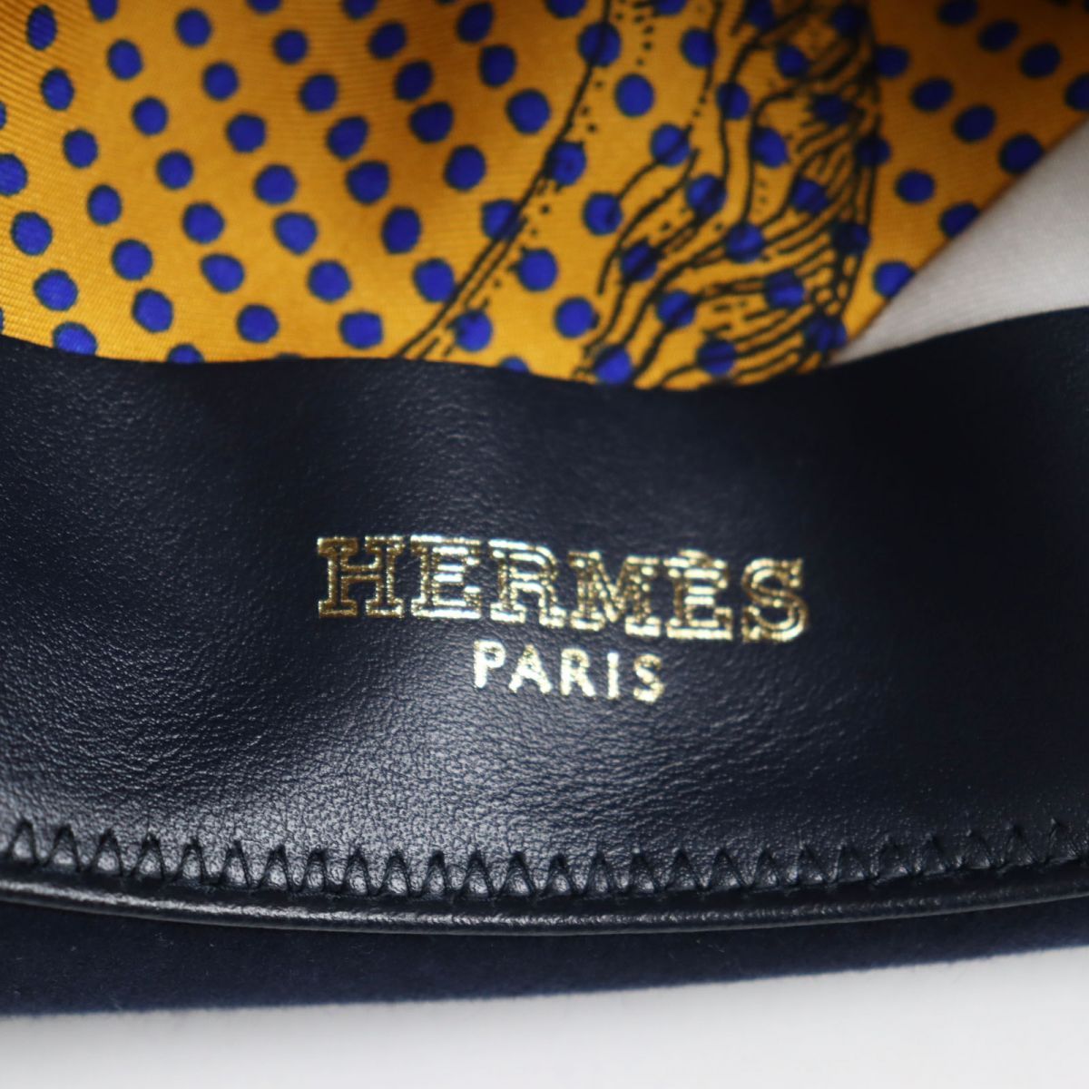 極美品○HERMES エルメス ラパンフェルト90％ 裏地シルク100％ リボン