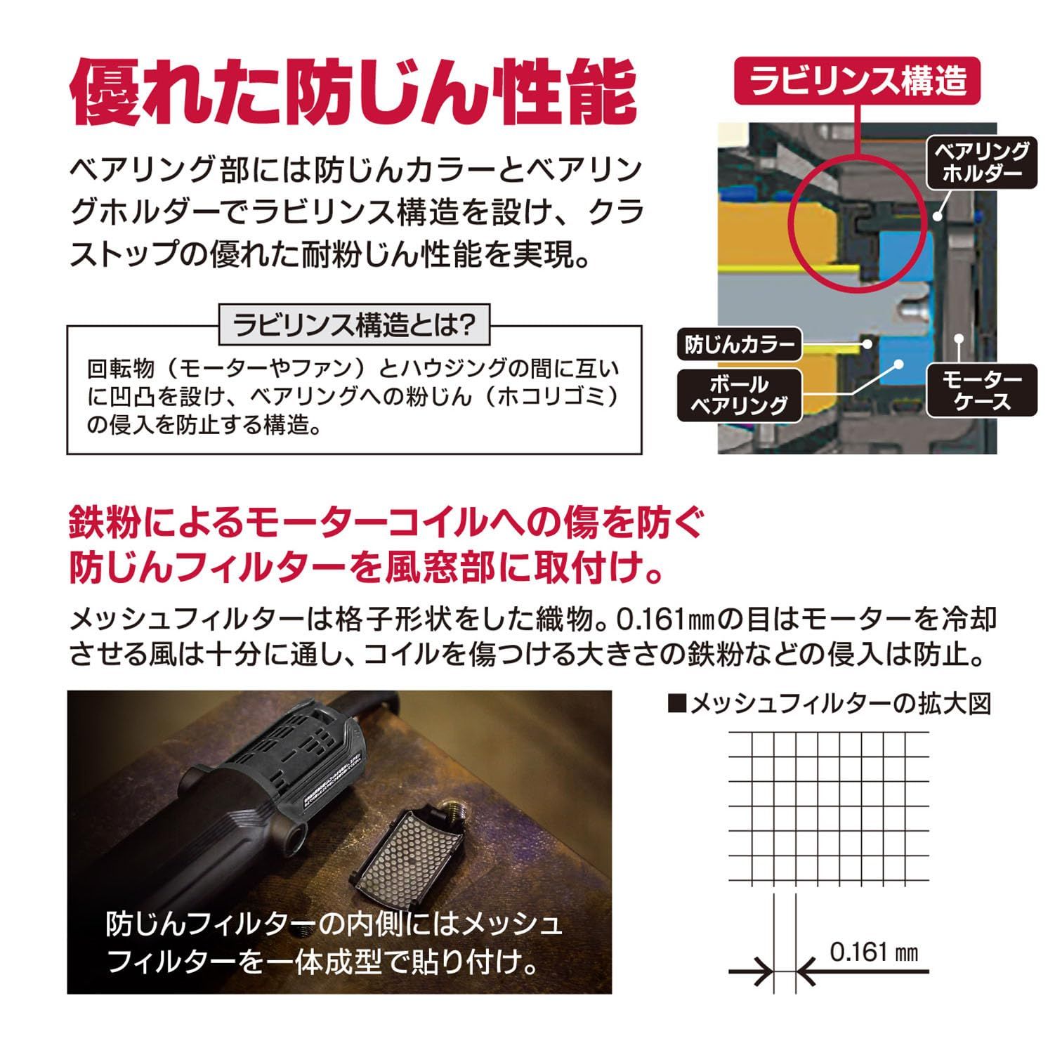 細握り52mmで使いやすく疲労軽減もできる