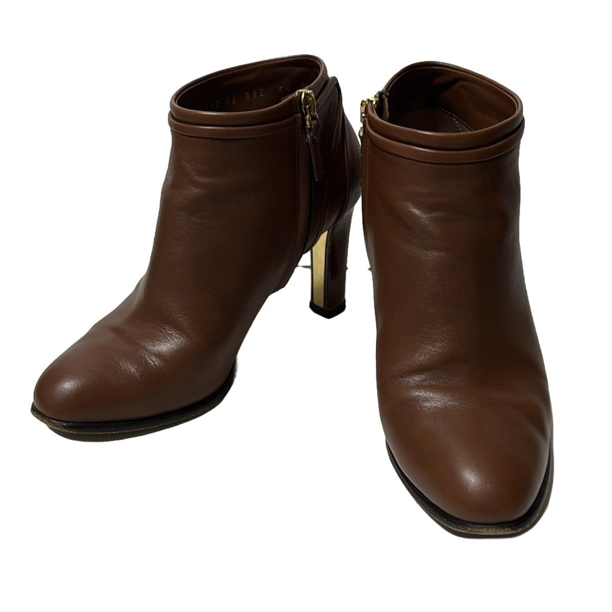 FERRAGAMO|SalvatoreFerragamo サルバトーレフェラガモ ショートブーツ 5 1|2C レディース - ダークブラウン レザー