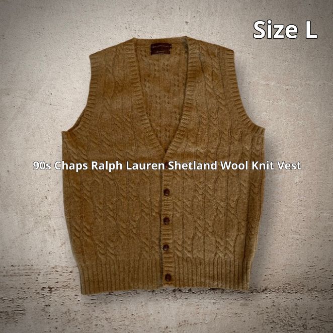 90s Chaps Ralph Lauren Shetland Wool Knit Vest ラルフ