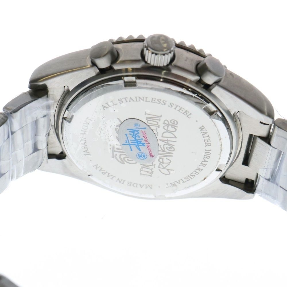 STUSSY (ステューシー) CRUSADER クロノグラフ デイト 黒文字盤 SS/QZ