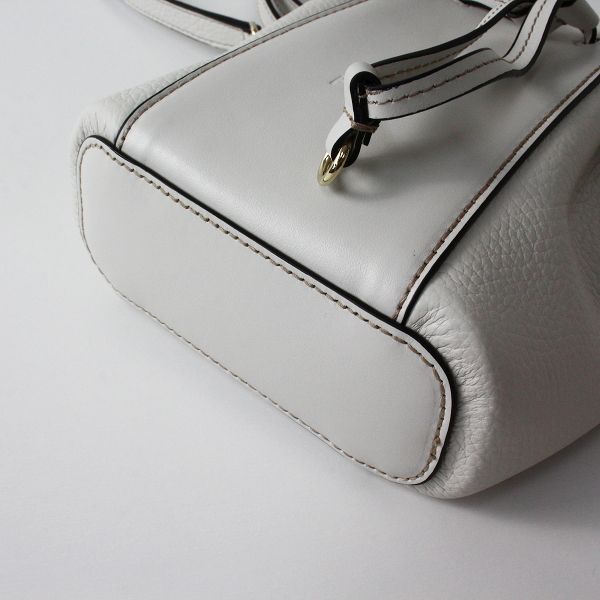 極美品 FURLA フルラ MIASTELLA mini バケットバッグ/ライトグレー 巾着 レザーショルダーバッグ ミアステラ ミニ【2400013318334】 極美品 FURLA フルラ MIASTELLA mini バケットバッグ/ライトグレー
