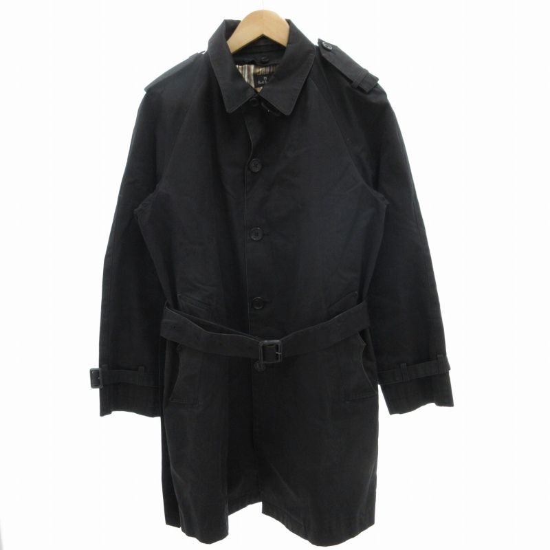 現行タグ ポールスミス ウール ロング・トレンチコート ブラック
