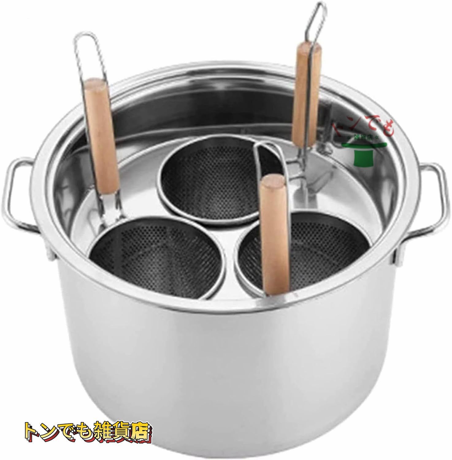 3穴パスタ調理器具セット 家庭用キッチンスチーマー用の蓋付きストレーナー付きステンレス鋼パスタポット ストックポット調理業務用調理ツール