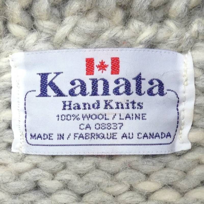 カウチン セーター kanata ニット L カナダ製 カナタ ウール グレー 