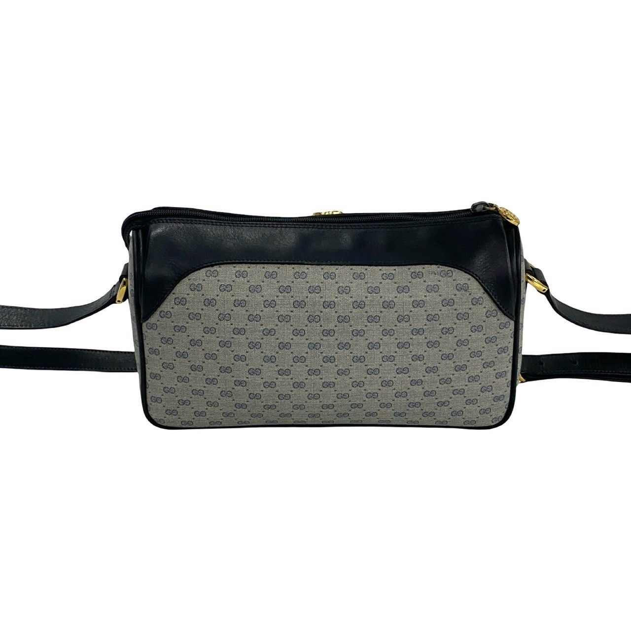 極 美品 GUCCI グッチ オールドグッチ マイクロ GG ロゴ 金具 レザー 