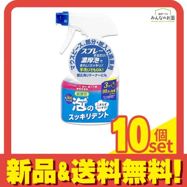 泡のスッキリデント マウスピース部分・総入れ歯兼用洗浄剤 本体 300mL 10個セット まとめ売り
