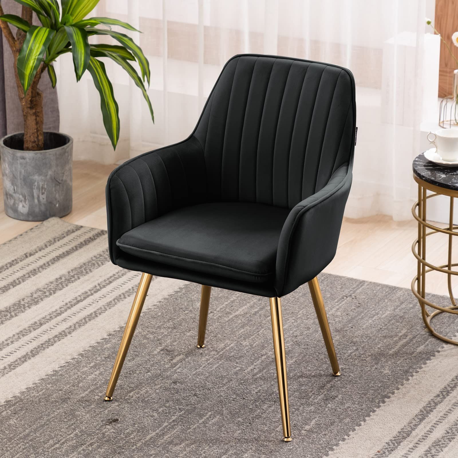 Altrobene ダイニングチェア ゴールド脚付き 化粧椅子 ベルベット