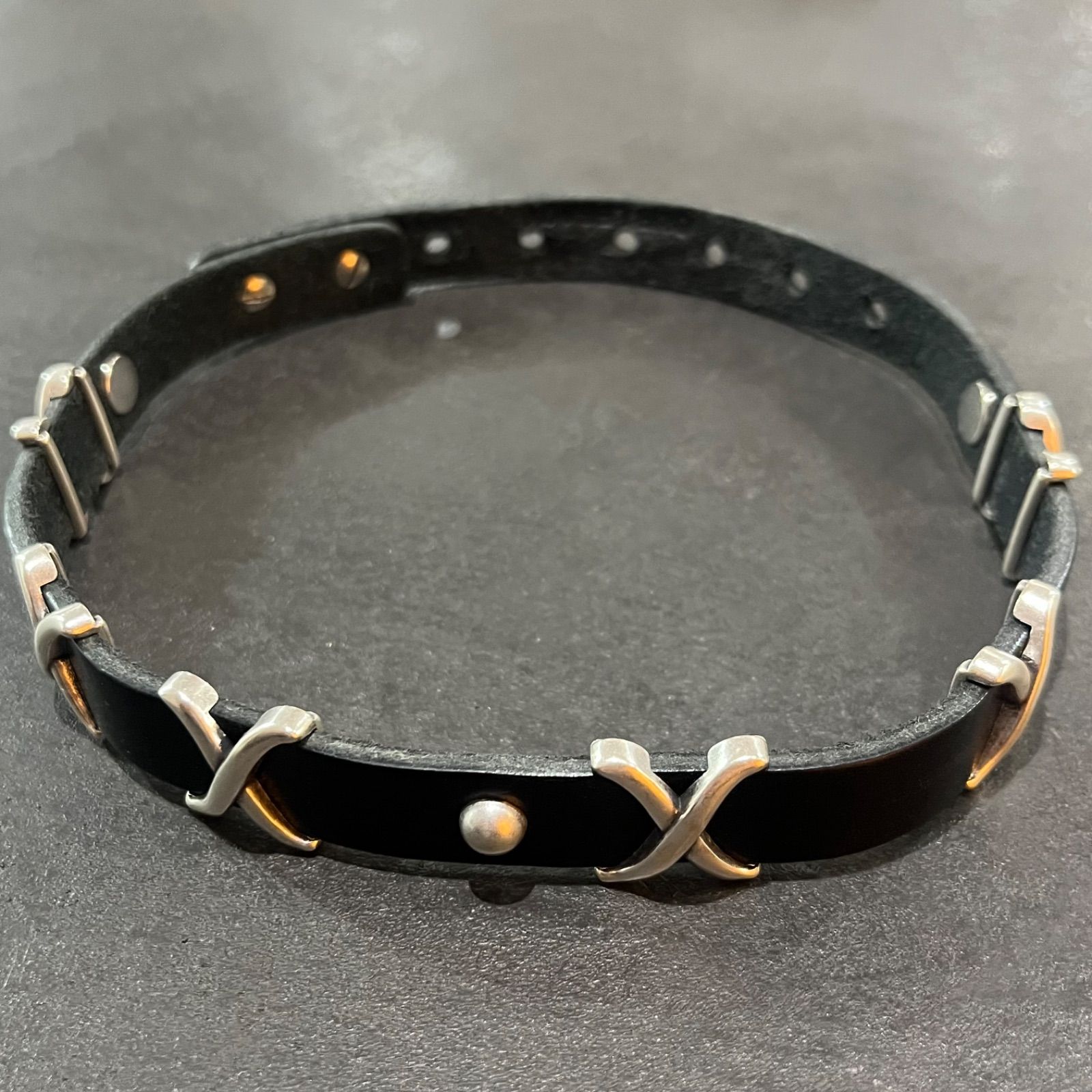 参考上代26400円 未使用品 OUR LEGACY 2 CM CHOKER / BLK レザー 