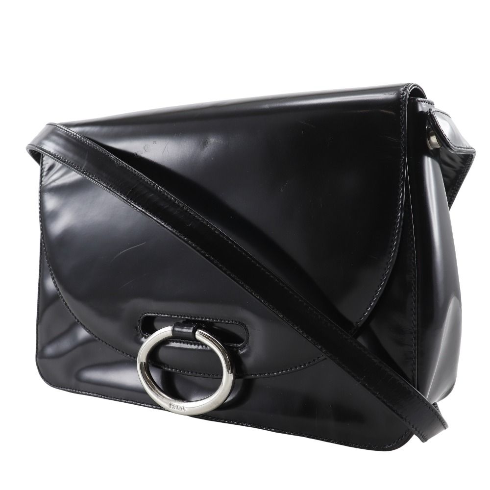 PRADA】プラダ ワンショルダー パテントレザー 黒 レディース