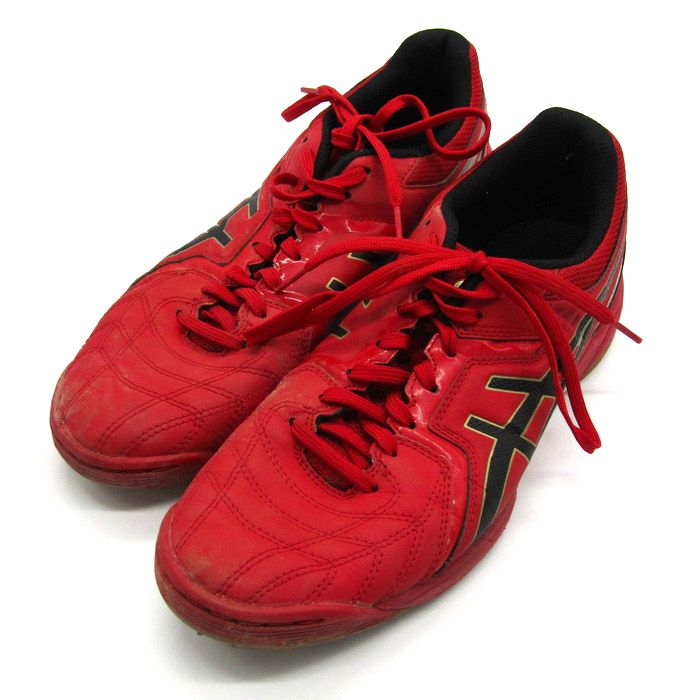 アシックス フットサルシューズ  トレーニングシューズ TST332 靴 赤 メンズ 26.5サイズ レッド asics 【中古】
