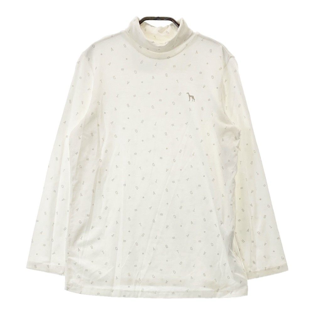 サイズ：40 ADABAT アダバット  タートルネック 長袖Tシャツ アルファベット柄 ホワイト系 [240101361671]# ゴルフウェア レディース ストスト