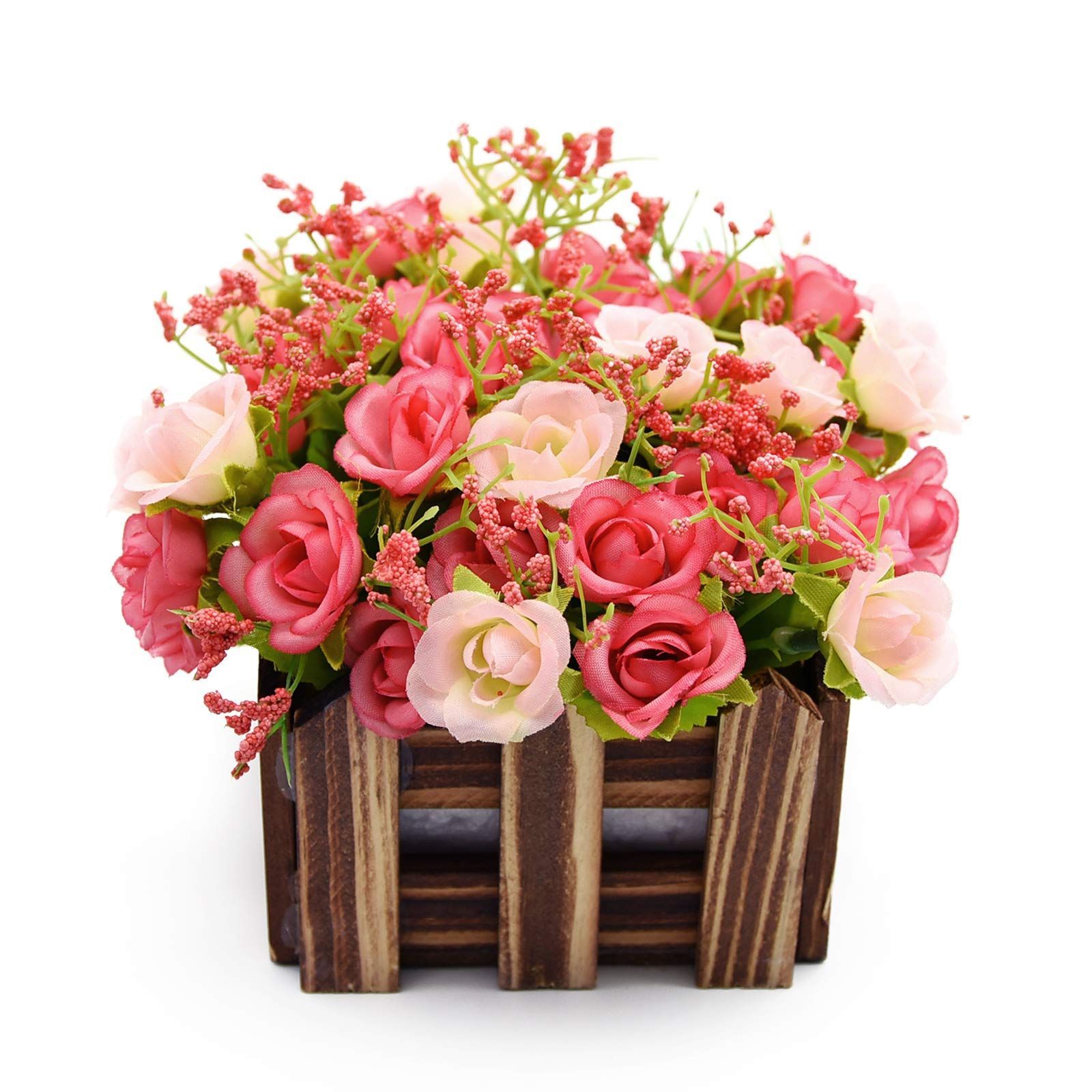 ピンク 花柵 木 お祝い ギフト インテリア フェイクグリーン 光触媒 造花 人工観葉植物 ミニダイヤー BEADY