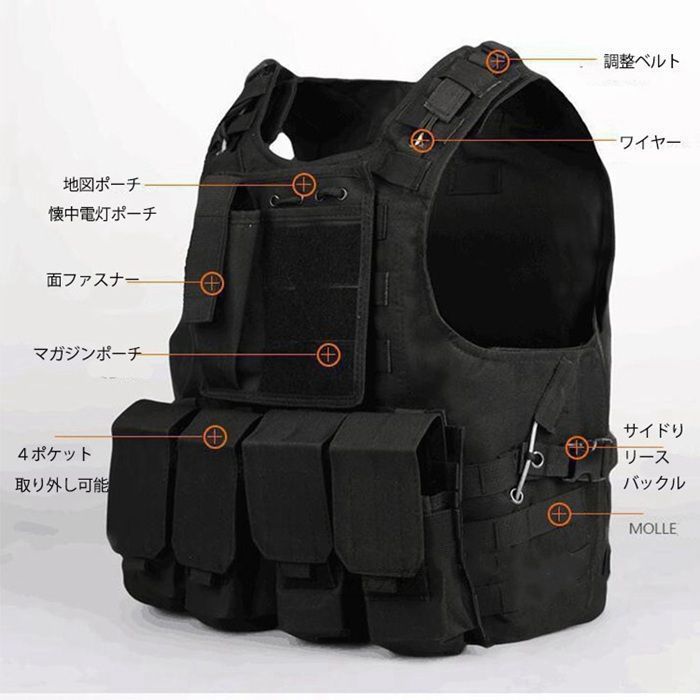 タクティカルベスト Amazon | [INEOUT] サバゲー メッシュ タクティカル ベスト