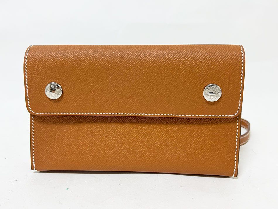HERMES エルメス エルメスナップ トゥゴー ウォレットバッグ ショルダーバッグ ポーチ エプソン ゴールド W刻印 H085291CK37 2月